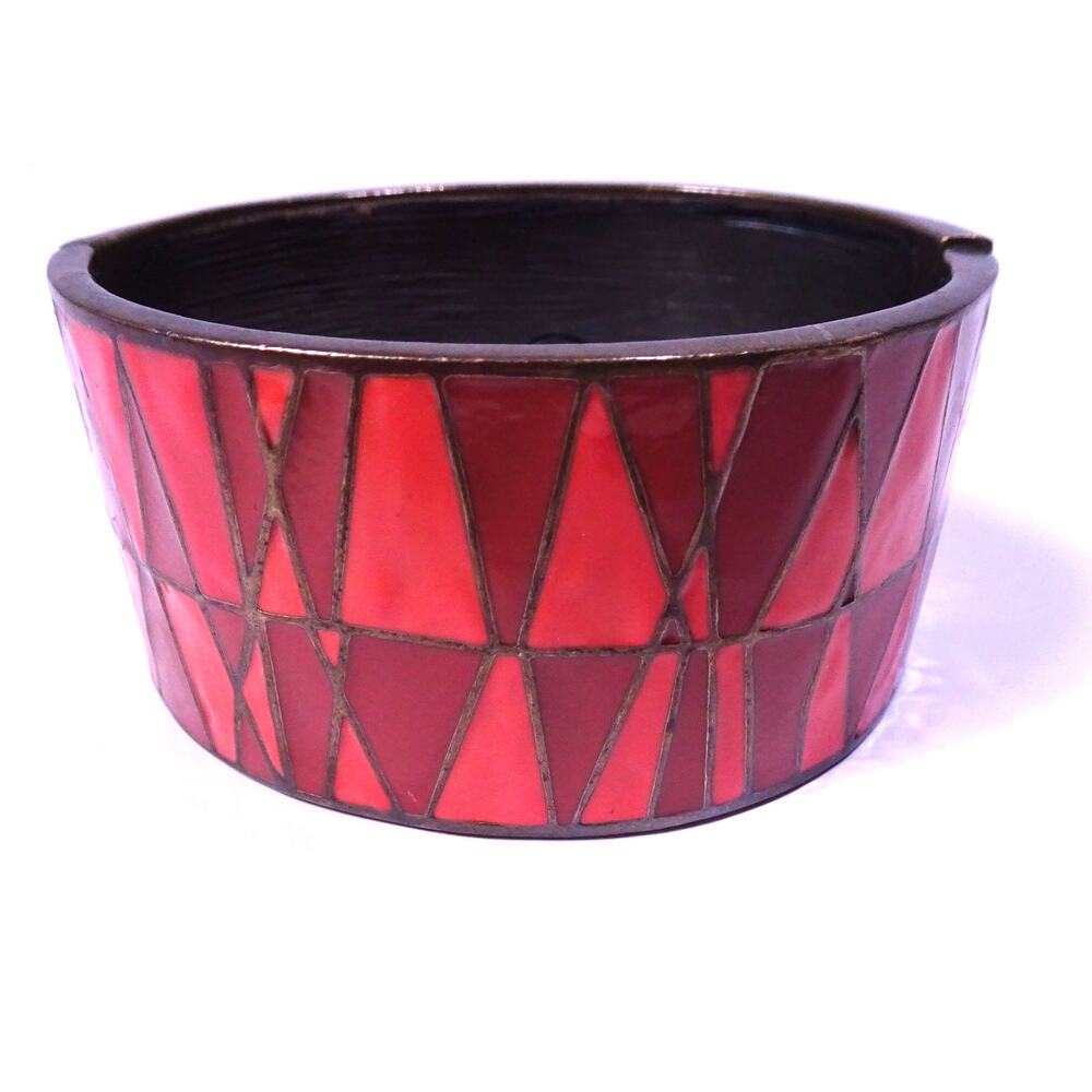 Neiman Marcus Lee Angel Enamel Zig Zag Colorblock Wide Cuff Bracelet NWT 310